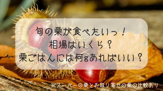 旬を味わう 栗の相場っていくら 栗ご飯にはどれくらい必要 何個何gか検証してみた お取り寄せとスーパーの比較あり